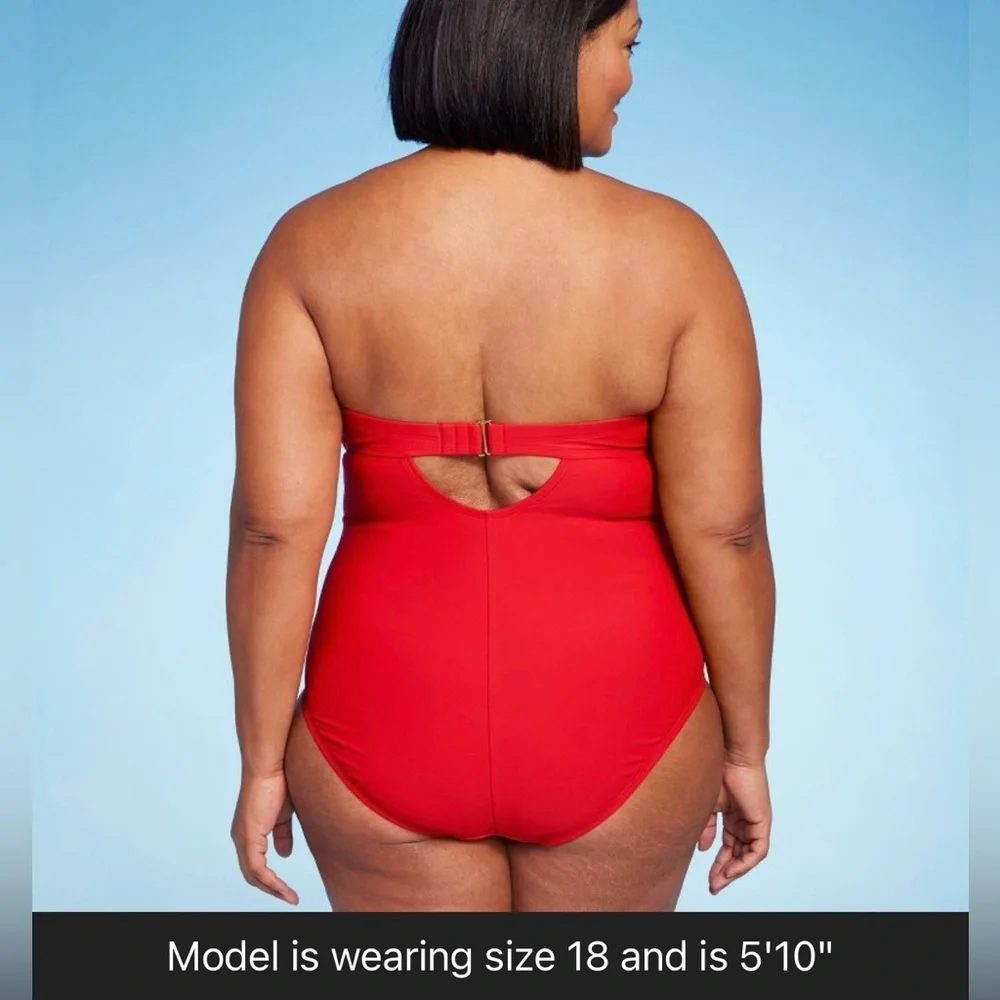 Kona Sol U-Wire Full Coverage one piece swimsuit / Red / 17 / Summer / Beach